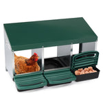 ZUN 3 Compartment Roll Out Nesting Box with Plastic Basket, Egg Nest Box Laying Box Hens 70615802