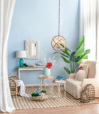 3- Light Farmhouse Chandelier, Rope Chandelier Globe Hanging Light Fixture with with Adjustable W2078137922