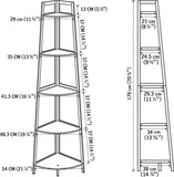 ZUN WTZ Corner Shelf 70 Inch Tall 5- Tier Industrial Corner Bookcase Corner Ladder Shelf Small 24351426