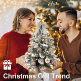 22in Mini Christmas Tree with Lights, Rose Gold Artificial Small Tabletop Christmas Tree with 52289321