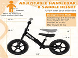 Toddler Balance Bike for 2-5 Years - Adjustable Height, 6.3LBS Lightweight & 11" Foam Tires-Black 40213310