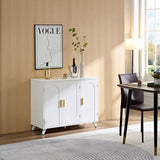 Sideboard Buffet cabinet with 3 doors and removable shelves, for living room, dining room, ivory W1705P179819
