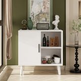 Sideboard Buffet Kitchen Storage Cabinet, Accent Cabinet with Solid Wood Feet for Decorated Doors, W808P263759