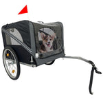 ZUN Dog Bike Trailer - Folding Pet Trailer Car for Bicycle, Folding Pet Carrier with 20 Inch Wheels, 2 W1364123398