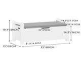 Kids Toy Box Chest, White Toy Box for Boys Girls, Large Storage Cabinet with Cushion Seat 23676979