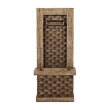 35.25" High Hand Crafted Weather Resistant Floor Fountain with Light, Light Brown 71774.00LBRN