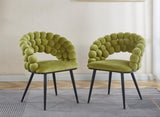 Green Modern chair with golden color iron tube legs, soft cushions and comfortable W234P271317