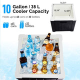 10 Gallon Cooler Side Table, Portable Ice Chest with Built-in Handle, Multifunctional Ice Cooler 42415193