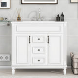 ZUN 36'' Bathroom Vanity with Top Sink, Modern Bathroom Storage Cabinet with 2 Soft Closing Doors and 2 18941742