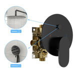 ZUN 10" Rain Shower Head Systems, Dual Shower Heads, Matte black,Wall Mounted shower W1243P147344