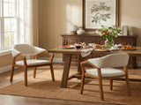 Indoor Dining Chair Set of 2, Beige Chenille Upholstered Armchair with Sturdy Frame, 300lbs N779P370761B