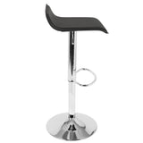 Ale Contemporary Adjustable Barstool in Black PU Leather by LumiSource - Set of 2 B202P222265