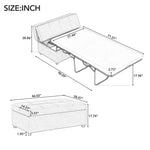 ZUN Twin Size Folding Ottoman Sleeper Bed with Mattress Convertible Guest Bed Brown WF307724AAD