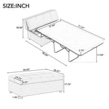 ZUN Twin Size Folding Ottoman Sleeper Bed with Mattress Convertible Guest Bed Brown WF307724AAD