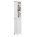 ZUN 66.92" Tall Bathroom Storage Cabinet with Adjustable Shelves,1 Doors Freestanding Cabinet with 01149860