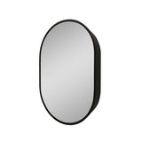 ZUN 24*36 inches Oval Black Metal Framed Wall mount Bathroom Medicine Cabinet with Mirror W1355P154071