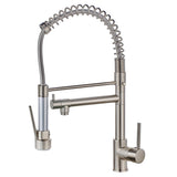 Kitchen Faucet with Pull Down Sprayer Brushed Nickel Stainless Steel Single Handle Kitchen Sink W1932P156130