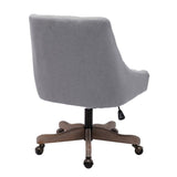 ZUN COOLMORE Office Chair Adjustable Height Swivel Chair with Wheels Linen Fabric Upholstered Computer W39532757