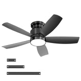 42 Inch Flush Mount Ceiling Fans with LED Light 22W and Remote Control 5 ABS Fan Blades for Bedroom W934P316651