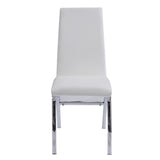 White and Chrome Armless Solid Back Side Chair B062P182720