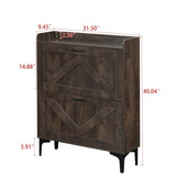 Shoe Cabinet with 2 Flip Drawers& Open Shelves,Modern Entryway Shoe Storage Cabinet, SlimNarrow W679P154753