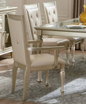 ZUN Modern Silver Finish Arm Chairs 2pc Set Crystal Button-Tufted Chair Traditional Design Dining Room B01182312