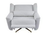Power Recliner Chair Swivel,Upholstered 360&deg Swivel Recliner with gold 5 star base-light grey N771P298185D