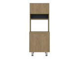 Fingal Kitchen Pantry with Microwave Space, Four Shelves and Closed Storage, Natural Oak B097P474321