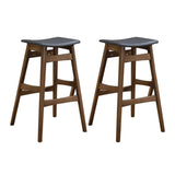 ZUN Dark Grey and Natural Walnut Bar Height Stool B062P153518