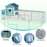 Wooden Chicken Coop with Nesting Box and Free-Range Door, All-Weather Asphalt Roof, Sliding Tray for W773P335211