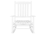 68.5*86*115CM Square Wooden Rocking Chair Wavy Backboard White 64145404