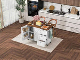 K&K 54.5" Farmhouse Kitchen Island with Power Outlet, Kitchen Storage Island with Internal Storage N707P170349W