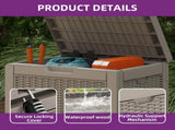 35 Gallon Resin Outdoor Deck Box, Lockable Waterproof UV Resistant Storage Container for Patio 63462319