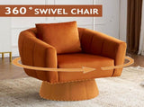 360&deg Swivel Accent Chair, Modern Velvet Fabric Living Room Armchair with Fluffy Cushions, Comfy 41128047