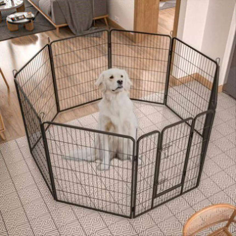 ZUN Heavy Duty Dog Pens Outdoor Dog Fence Dog Playpen for Large Dogs, 40"Dog Kennel Outdoor Pet Playpen W1422112800