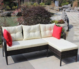 Outdoor patio Furniture sets 2 piece Conversation set wicker Ratten Sectional Sofa With Seat W20966894