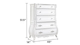 Opulence Modern Style 5-Drawer Chest Made with Wood in Pearl White B009P240964