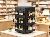7.4 x 7.4 x 17 in Rotating Pegboard Display Stand, 4-Sided Spinning Retail Organizer with 24 Hooks 51220972