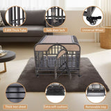 46in Heavy Duty Dog Crate, Furniture Style Dog Crate with Removable Trays and Wheels for High W1863125113