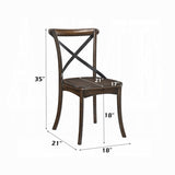 Dark Oak Finish Dining Side Chairs Set of 2 Wooden Kitchen Furniture X-Design Metal Accent Black B2741P327428