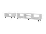 Carter 2 Piece Living Room Set, Streamlined with TV Stand and Coffee Table, White B097P474316