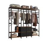 ZUN Independent wardrobe manager, clothes rack, multiple storage racks and non-woven drawer, bedroom 73152047