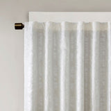 ZUN Jacquard Lined Total Blackout Rod Pocket/Back Tab Curtain Panel B035129798