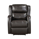 Modern Living Room Furniture 1pc Power Reclining Chair Brown Faux Leather Upholstery Plush Seating B011P256235