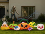 8FT Long Halloween Inflatables Pumpkins Eyeball Candy Outdoor Decorations, Blow Up Yard Decoration 79694696