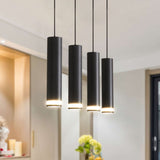 ZUN Angelina 6 - Light Matte Black Kitchen Island Pendant[No Bulb][Unable to ship on weekends, please 82077790