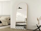 71"x26" Arched Full Length Mirror with Stand Aluminum Frame Floor Mirror for Bedroom,Black 94566167