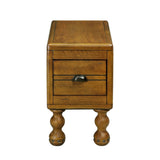 Solid Wood End Table, Rectangle 23.6 inch Narrow Side Table with Drawer, Vintage Bedside Table W1202P176736