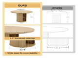 47.2-inch round wooden-style dining table with double-layer storage design and Roman column shape 48313639