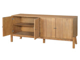 Vintage Sideboard Buffet Cabinet, 56.8" W x 18" D x 34.2" H, 4-Door Storage Cabinet with Metal N780P347334N